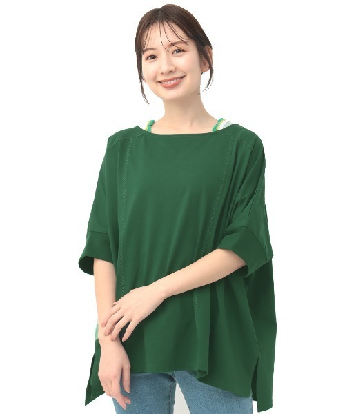 チチカカ(チチカカ)の「肩チロリージグザグステッチプルオーバー(Tシャツ/カットソー・レディース・グレー/グリーン/チャコールグレー・FREE)」の8枚目の写真
