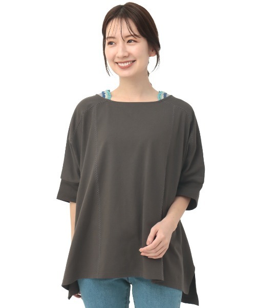 チチカカ(チチカカ)の「肩チロリージグザグステッチプルオーバー(Tシャツ/カットソー・レディース・グレー/グリーン/チャコールグレー・FREE)」の20枚目の写真