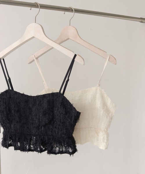 CLEIO（クレイオ）の「【CLEIO】フリルチュールビスチェ／ビスチェキャミ/RUFFLED TULLE BUSTIER/940-11632（キャミソール・レディース・ブラック/アイボリー・FREE）」の17枚目の写真