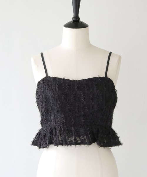 CLEIO（クレイオ）の「【CLEIO】フリルチュールビスチェ／ビスチェキャミ/RUFFLED TULLE BUSTIER/940-11632（キャミソール・レディース・ブラック/アイボリー・FREE）」の10枚目の写真