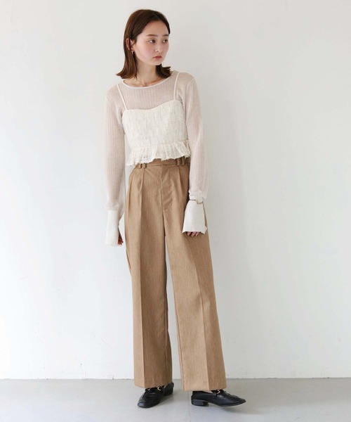 CLEIO（クレイオ）の「【CLEIO】フリルチュールビスチェ／ビスチェキャミ/RUFFLED TULLE BUSTIER/940-11632（キャミソール・レディース・ブラック/アイボリー・FREE）」の22枚目の写真