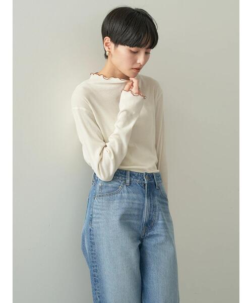 AMERICAN HOLIC(アメリカンホリック)の「バイカラーシアータートルプルオーバー(Tシャツ/カットソー・レディース・アイボリー/チャコールグレー・M/L)」の5枚目の写真