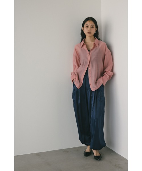 STYLEMIXER（スタイルミキサー）の「テクスチャーシアーシャツ（シャツ/ブラウス・レディース・アイボリー/ブラック/ミント/ピンク・FREE）」の13枚目の写真