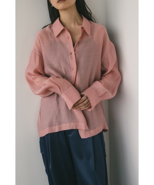 STYLEMIXER（スタイルミキサー）の「テクスチャーシアーシャツ（シャツ/ブラウス・レディース・アイボリー/ブラック/ミント/ピンク・FREE）」の14枚目の写真