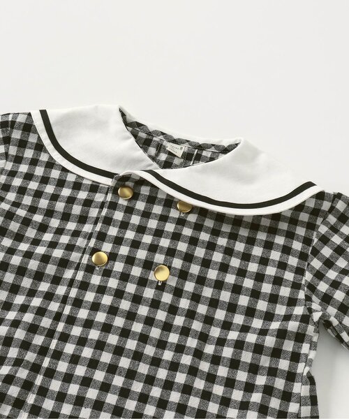 apres les cours（アプレレクール）の「【リンク】セーラーカラーシャツ（シャツ/ブラウス・キッズ・チェック/アイボリー・80/90/100/110/120/130）」の17枚目の写真