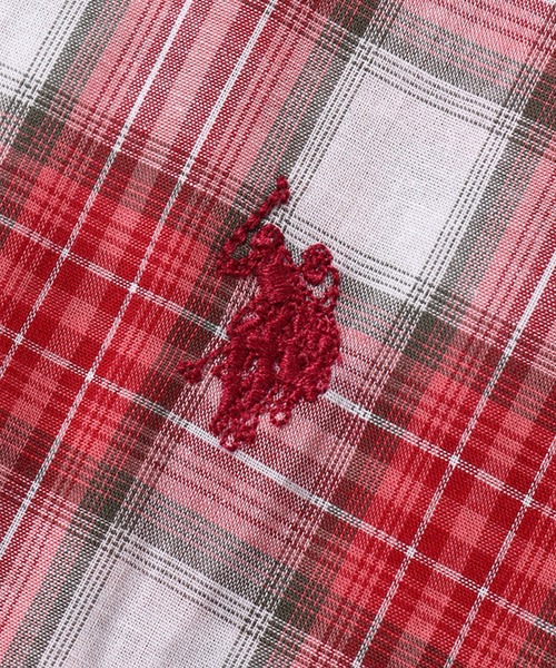 U.S. POLO ASSN.(ユーエスポロアッスン)の「【U.S. POLO ASSN./ユーエスポロアッスン】マドラスチェック ワンポイント刺繍 レギュラーカラーショートスリーブシャツ(シャツ/ブラウス・メンズ・レッド系その他/パープル系その他/ブラウン系その他・M/L/LL)」の10枚目の写真