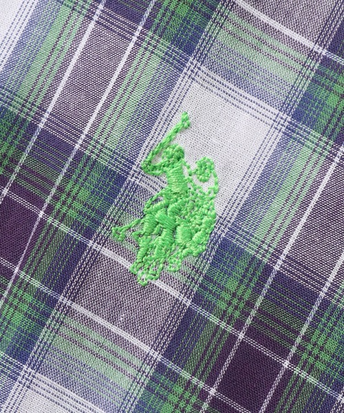 U.S. POLO ASSN.(ユーエスポロアッスン)の「【U.S. POLO ASSN./ユーエスポロアッスン】マドラスチェック ワンポイント刺繍 レギュラーカラーショートスリーブシャツ(シャツ/ブラウス・メンズ・レッド系その他/パープル系その他/ブラウン系その他・M/L/LL)」の8枚目の写真