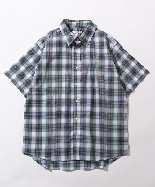U.S. POLO ASSN.(ユーエスポロアッスン)の「【U.S. POLO ASSN./ユーエスポロアッスン】マドラスチェック ワンポイント刺繍 レギュラーカラーショートスリーブシャツ(シャツ/ブラウス・メンズ・レッド系その他/パープル系その他/ブラウン系その他・M/L/LL)」の7枚目の写真