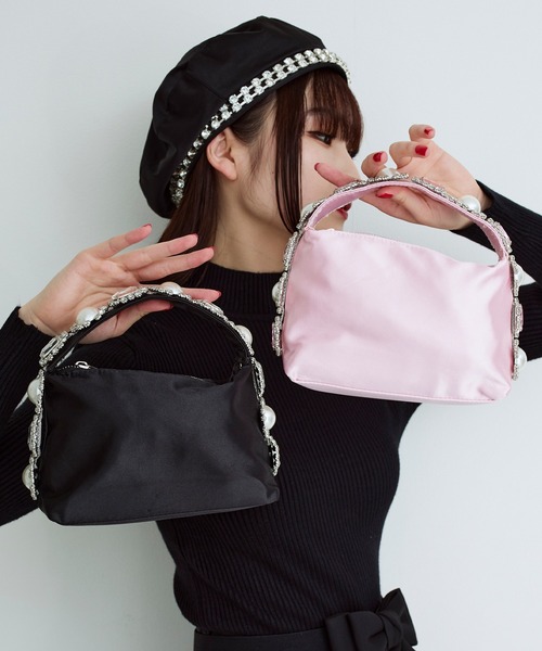 Narcissus（ナルシス）の「【RagsUnite】ビジューバッグ（ハンドバッグ・レディース・ブラック/ピンク・FREE）」の3枚目の写真