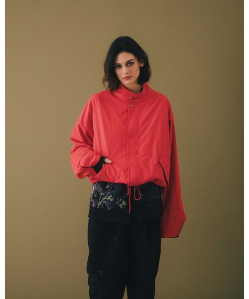 【Ameno Auro/アメノアウロ】ウォッシャブルアブストラクトフラワーカーディガン