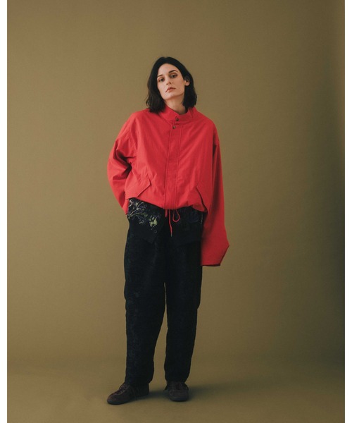 【Ameno Auro/アメノアウロ】ウォッシャブルアブストラクトフラワーカーディガン