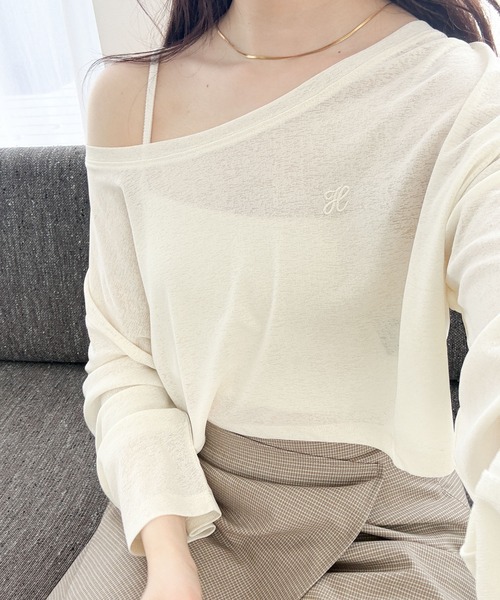 Heather(ヘザー)の「シアークロップドTEE 113087(Tシャツ/カットソー・レディース・イエロー/ネイビー/ピンク・FREE)」の3枚目の写真