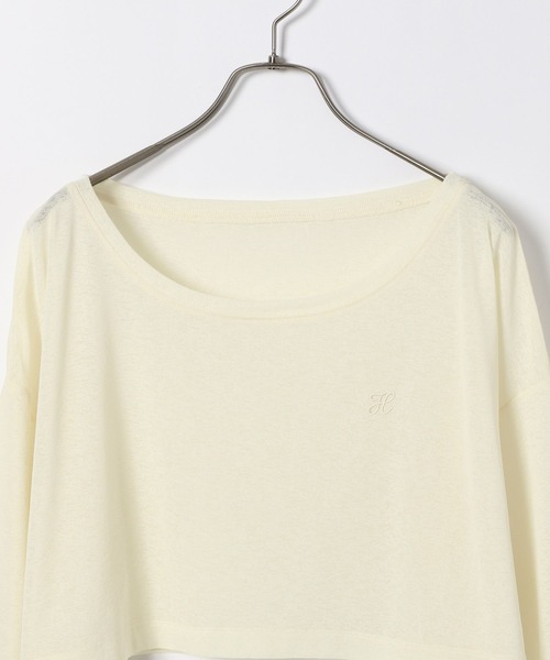 Heather(ヘザー)の「シアークロップドTEE 113087(Tシャツ/カットソー・レディース・イエロー/ネイビー/ピンク・FREE)」の6枚目の写真