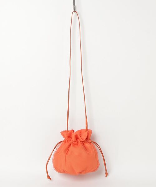 SPRUCE(スプルース)の「EM:超軽量87g SPRUCEチュルショルダー チュール巾着バッグ(ショルダーバッグ・レディース・オレンジ/イエロー/ブラック/アイボリー/ラベンダー・FREE)」の6枚目の写真