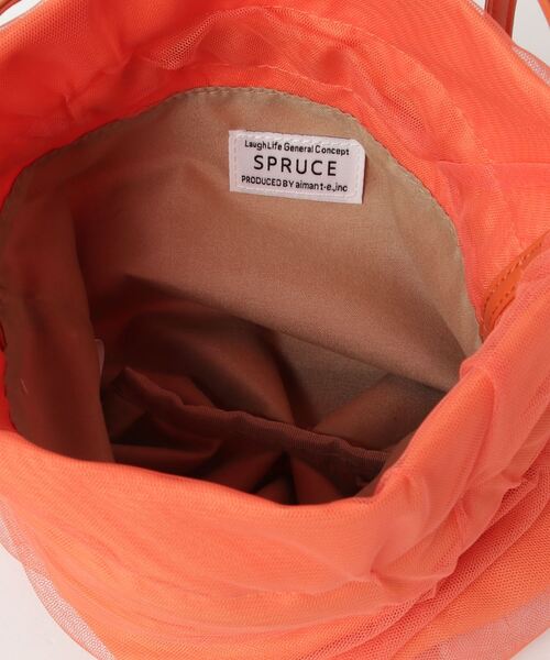 SPRUCE(スプルース)の「EM:超軽量87g SPRUCEチュルショルダー チュール巾着バッグ(ショルダーバッグ・レディース・オレンジ/イエロー/ブラック/アイボリー/ラベンダー・FREE)」の8枚目の写真