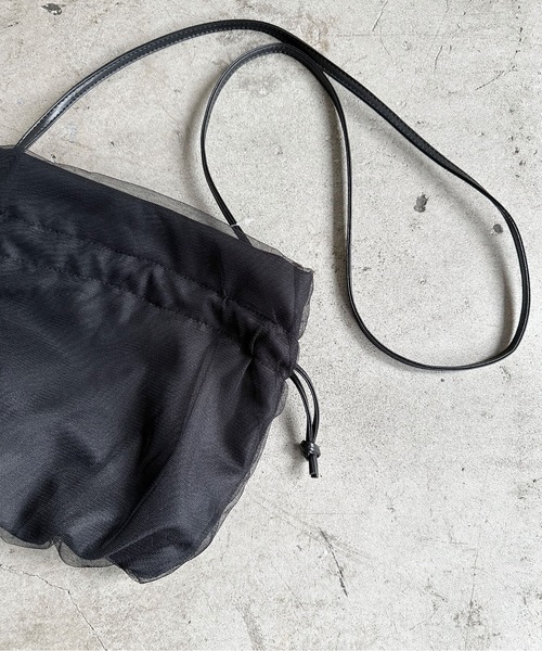 SPRUCE(スプルース)の「EM:超軽量87g SPRUCEチュルショルダー チュール巾着バッグ(ショルダーバッグ・レディース・オレンジ/イエロー/ブラック/アイボリー/ラベンダー・FREE)」の22枚目の写真