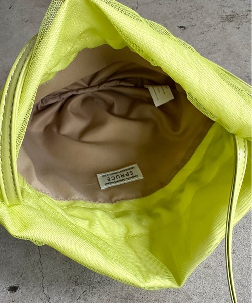 SPRUCE(スプルース)の「EM:超軽量87g SPRUCEチュルショルダー チュール巾着バッグ(ショルダーバッグ・レディース・オレンジ/イエロー/ブラック/アイボリー/ラベンダー・FREE)」の18枚目の写真