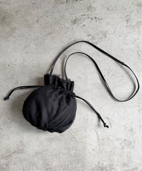 SPRUCE(スプルース)の「EM:超軽量87g SPRUCEチュルショルダー チュール巾着バッグ(ショルダーバッグ・レディース・オレンジ/イエロー/ブラック/アイボリー/ラベンダー・FREE)」の20枚目の写真