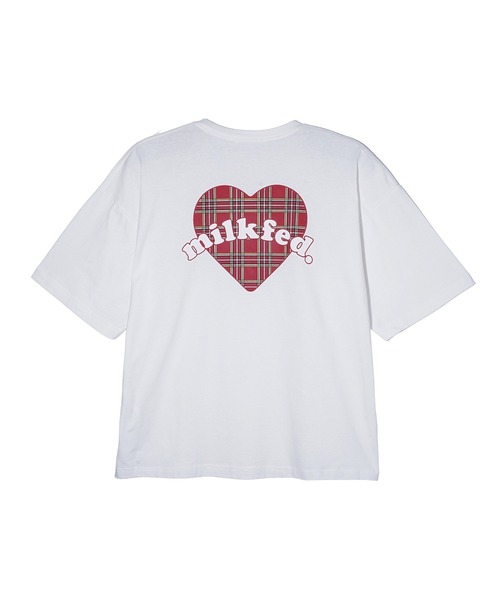 MILKFED.（ミルクフェド）の「色違いで揃えたい大人TEE。TARTAN HEART WIDE S/S TEE（Tシャツ/カットソー・レディース・ブラック/ライトピンク/オフホワイト・M/L）」の4枚目の写真