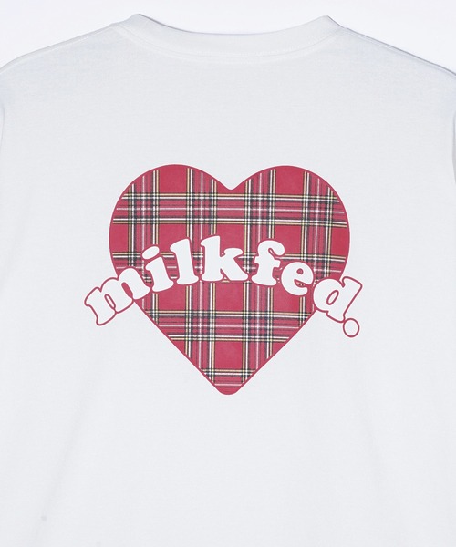 MILKFED.（ミルクフェド）の「色違いで揃えたい大人TEE。TARTAN HEART WIDE S/S TEE（Tシャツ/カットソー・レディース・ブラック/ライトピンク/オフホワイト・M/L）」の10枚目の写真