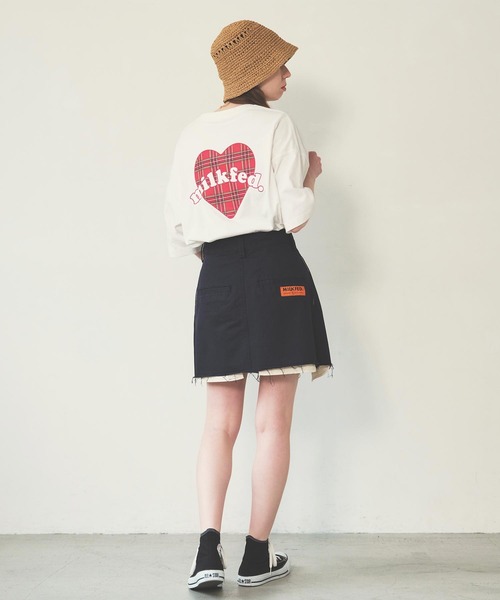 MILKFED.（ミルクフェド）の「色違いで揃えたい大人TEE。TARTAN HEART WIDE S/S TEE（Tシャツ/カットソー・レディース・ブラック/ライトピンク/オフホワイト・M/L）」の15枚目の写真