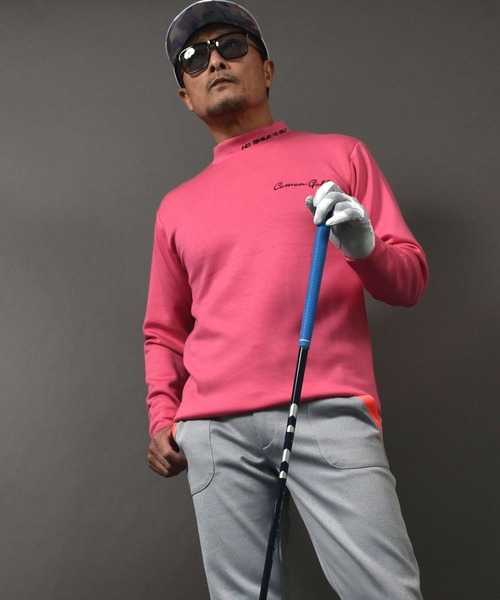 COMON GOLF(コモンゴルフ)の「柔らかいエアーポンチジャージ素材 長袖モックネック ゴルフシャツ(Tシャツ/カットソー・メンズ・ブラック/ピンク/ホワイト・M/L/XL/XXL)」の15枚目の写真