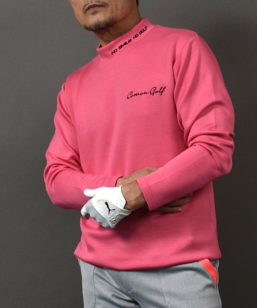 COMON GOLF(コモンゴルフ)の「柔らかいエアーポンチジャージ素材 長袖モックネック ゴルフシャツ(Tシャツ/カットソー・メンズ・ブラック/ピンク/ホワイト・M/L/XL/XXL)」の19枚目の写真