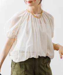 Rouge vif | コットンボイルギャザーブラウス(シャツ/ブラウス)