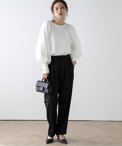 Lajour(ラジュール)の「ダブルタックテーパードパンツ(その他パンツ・レディース・ブラック/ベージュ/ホワイト・S/M/L)」の7枚目の写真