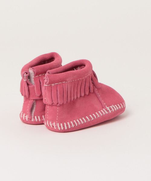 Minnetonka（ミネトンカ）の「/ミネトンカ MINNETONKA/VELCRO BACK FLAP BOOTIE（ブーツ・キッズ・ピンク・15cm/11.5cm）」の2枚目の写真