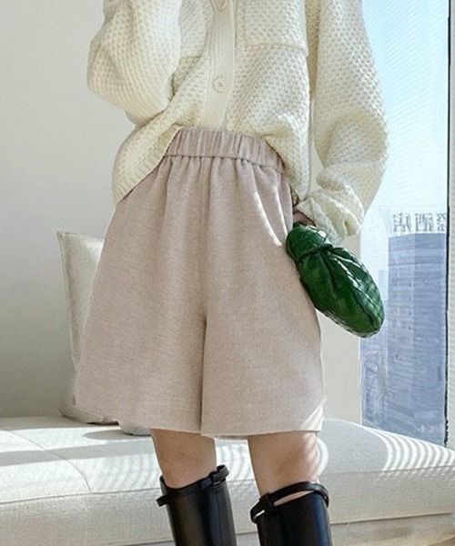 Miniministore(ミニミニストア)の「ウール風ハーフパンツ5分丈ワイドパンツ(その他パンツ・レディース・ブラック/ベージュ・M/XL/L)」の22枚目の写真