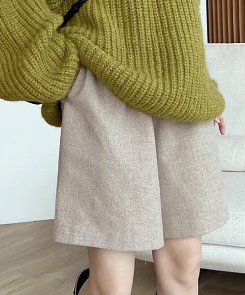 Miniministore(ミニミニストア)の「ウール風ハーフパンツ5分丈ワイドパンツ(その他パンツ・レディース・ブラック/ベージュ・M/XL/L)」の15枚目の写真