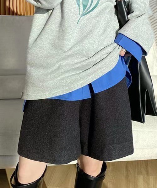 Miniministore(ミニミニストア)の「ウール風ハーフパンツ5分丈ワイドパンツ(その他パンツ・レディース・ブラック/ベージュ・M/XL/L)」の12枚目の写真