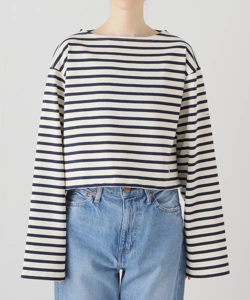 SLOBE IENA(スローブイエナ)の「【ORCIVAL/オーシバル】 CROPPED BOAT NECK P.Oカットソー(Tシャツ/カットソー・レディース・アイボリー/ホワイト/レッド・FREE)」の17枚目の写真