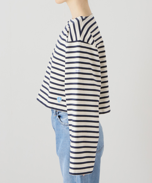 SLOBE IENA(スローブイエナ)の「【ORCIVAL/オーシバル】 CROPPED BOAT NECK P.Oカットソー(Tシャツ/カットソー・レディース・アイボリー/ホワイト/レッド・FREE)」の18枚目の写真