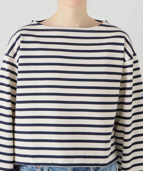 SLOBE IENA(スローブイエナ)の「【ORCIVAL/オーシバル】 CROPPED BOAT NECK P.Oカットソー(Tシャツ/カットソー・レディース・アイボリー/ホワイト/レッド・FREE)」の20枚目の写真