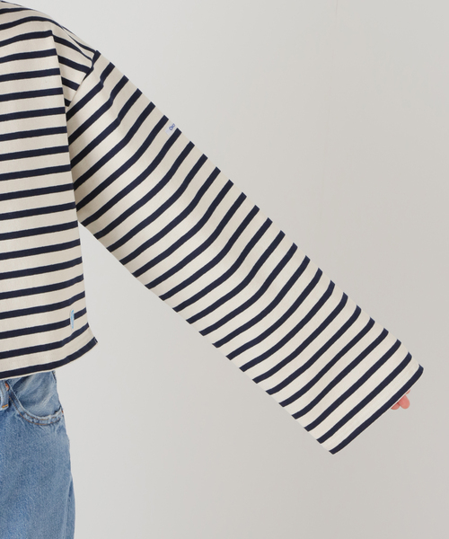 SLOBE IENA(スローブイエナ)の「【ORCIVAL/オーシバル】 CROPPED BOAT NECK P.Oカットソー(Tシャツ/カットソー・レディース・アイボリー/ホワイト/レッド・FREE)」の22枚目の写真