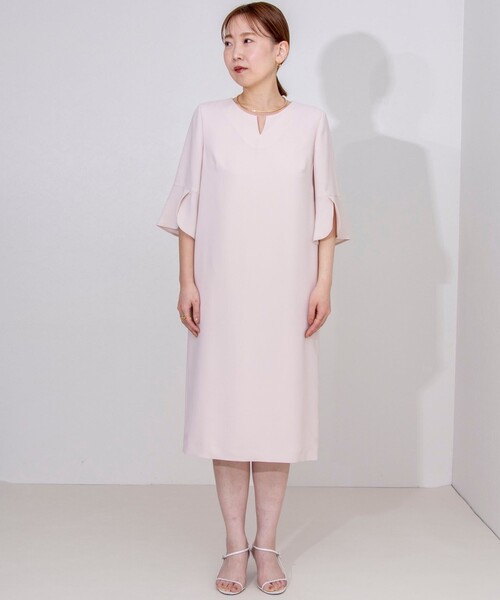 NOLLEY’S Sophi（ノーリーズソフィ）の「バックサテンフレアスリーブワンピース（ワンピース・レディース・ベビーピンク/ネイビー・38/36）」の18枚目の写真