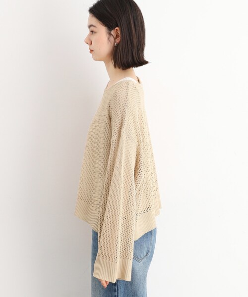 THE SHOP TK (ザ ショップ ティーケー )の「◆【2点セット】メッシュニット×タンクトップ/洗濯機OK(その他トップス・レディース・スミクロ/ベージュ/ブルー・12/13)」の10枚目の写真