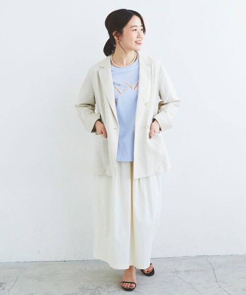 le.coeur blanc（ルクールブラン）の「麻クロステーラードジャケット（テーラードジャケット・レディース・ダークグレー/モカ/ベージュ系その他・38）」の5枚目の写真