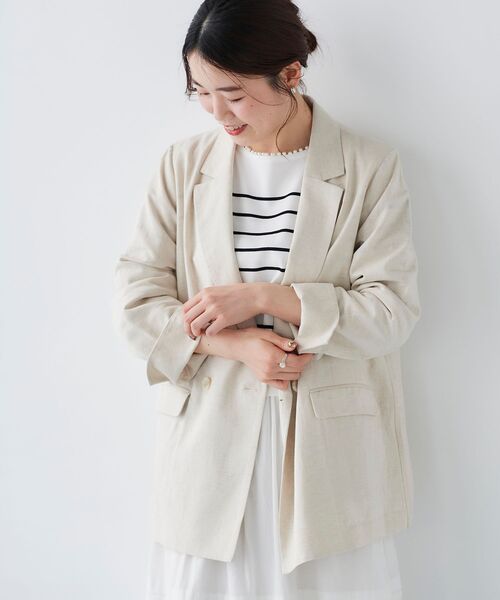 le.coeur blanc（ルクールブラン）の「麻クロステーラードジャケット（テーラードジャケット・レディース・ダークグレー/モカ/ベージュ系その他・38）」の22枚目の写真