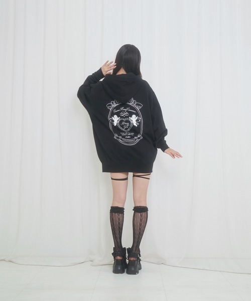 Honey Cinnamon(ハニーシナモン)の「エンジェルフレームジップパーカー(パーカー・レディース・ブラック・X-LARGE)」の10枚目の写真