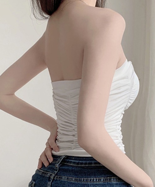 Miniministore（ミニミニストア）の「チューブトップ カップ付き ノンワイヤー（チューブトップ・レディース・カーキブラウン/ブラック/ダークグレー/ブラウン/ホワイト・FREE）」の9枚目の写真