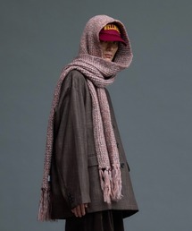 soerte（ソエルテ）の「MULTI COLLAR VOLUME FRINGE MUFFLER/マルチカラーボリュームフリンジマフラー（マフラー・レディース・ピンク系）」