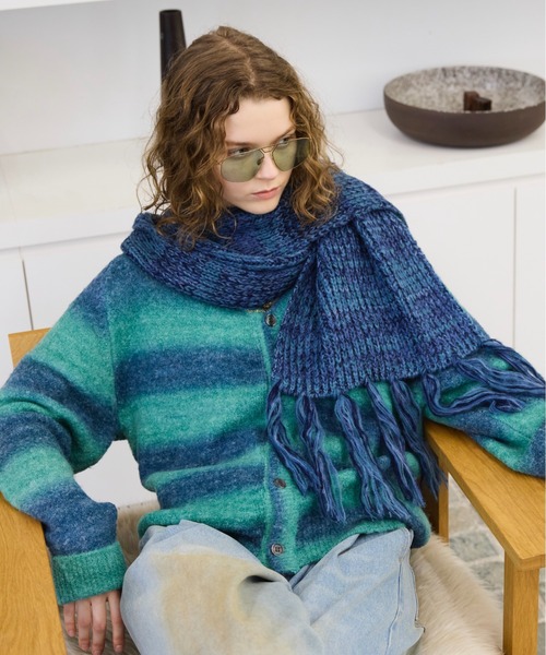 MULTI COLLAR VOLUME FRINGE MUFFLER/マルチカラーボリュームフリンジ