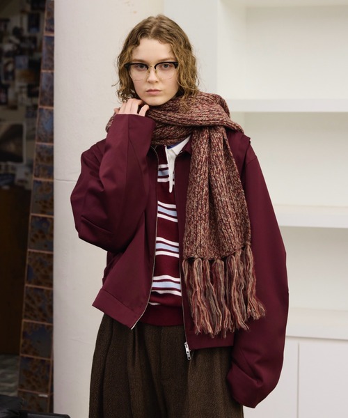 MULTI COLLAR VOLUME FRINGE MUFFLER/マルチカラーボリュームフリンジ