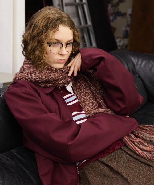 soerte（ソエルテ）の「MULTI COLLAR VOLUME FRINGE MUFFLER/マルチカラーボリュームフリンジマフラー（マフラー・メンズ・イエロー/ピンク/グリーン/ネイビー・FREE）」の14枚目の写真