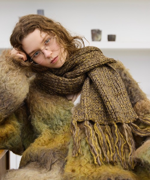 MULTI COLLAR VOLUME FRINGE MUFFLER/マルチカラーボリュームフリンジ