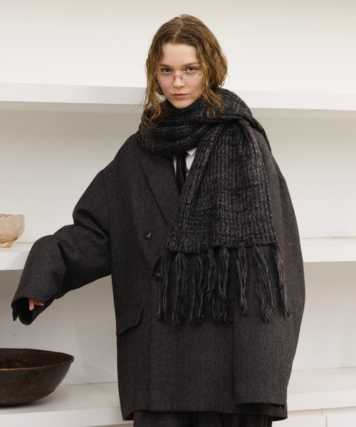 MULTI COLLAR VOLUME FRINGE MUFFLER/マルチカラーボリュームフリンジ