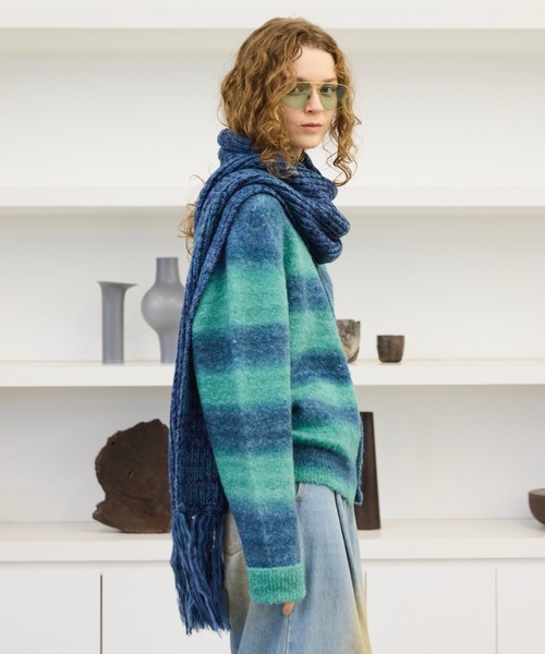 soerte（ソエルテ）の「MULTI COLLAR VOLUME FRINGE MUFFLER/マルチ